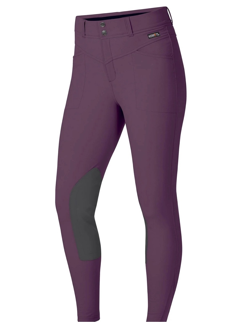 Kerrits Crossover Breeches-Plum with Grey Knee